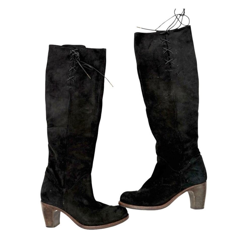 Fiorentini + Baker Emma Knee-High Boots Black Suede 37.5 7.5 Women’s